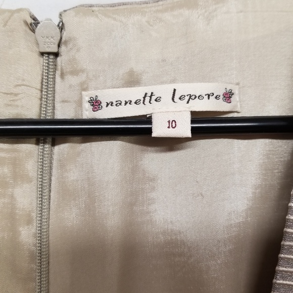 NANETTE LEPORE Silver Gray Metallic Dress - Picture 7 of 8